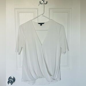 Banana Republic White Crossiver Wrap Top
